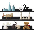 Lavezee 36 Inch Black Floating Wall Ledge Shelves Set of 3, Photo Picture Ledge Shelf with Lip for Office, Bedroom, Living Room, Kitchen
