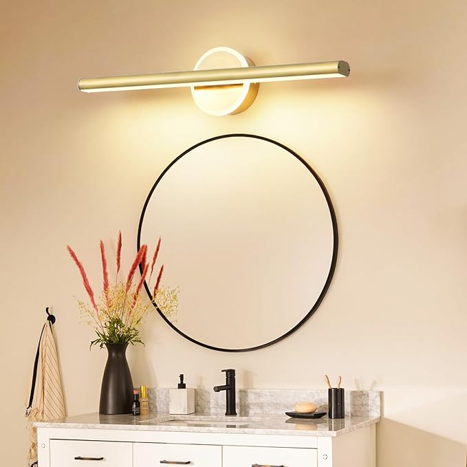 Wireless Picture Light, 16 inches Art Wall Light, Picture Light Battery Operated,Battery Operated Wall Lights,Gallery Light for Painting,Photo,Library(Plating Brass Gold)