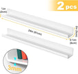 NiHome Set of 2 Magnetic Acrylic Floating Book Shelves, 24 Inches Long for Whiteboard, Classroom and Fridge Storage, Holds Up to 8.5 lbs, Sleek Design Organizer for Large Picture Adhesive (White)