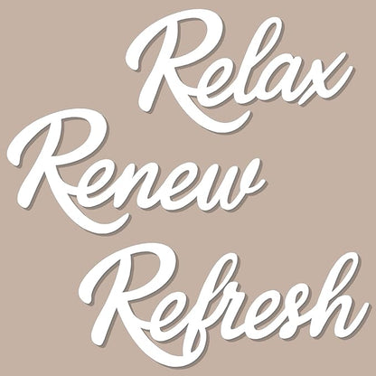 3 Pieces Bathroom Decor White Wooden Bath Room Sign Bathroom Wall Art Farmhouse Relax Renew Refresh Sign (White-large)
