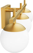 Ralbay Mid Century Modern Gold Bathroom Light Fixtures Gold Milky Glass Modern Bathroom Vanity Lights Over Mirror, Gold 3-Light (Exclude Bulb)