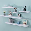 WELLAND 24 inch White Mission Floating Shelves for Wall, Bathroom and Bedroom, Modern Display and Book Shelves, Wall Mounted