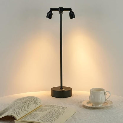 IMAGE Rechargeable Cordless Spotlight, Table Spotlight Accent Lighting for Plants Pictures Artwork Jewelry Showcase Model Display Shelves Cabinet Table Lamp for Home Restaurant Dinner Bar Warm White