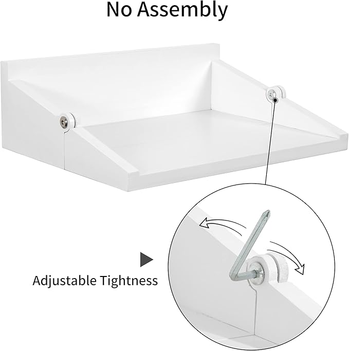 SUMGAR Floating Nightstand White Modern Bedside Table Organiser Fully Assembled Shelf Small Spaces Wall Mounted Storage Wood Furniture for Bedroom Home Decor 13 Inch Wide