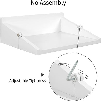 SUMGAR Floating Nightstand White Modern Bedside Table Organiser Fully Assembled Shelf Small Spaces Wall Mounted Storage Wood Furniture for Bedroom Home Decor 13 Inch Wide