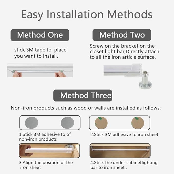 Dimmable Under Cabinet Lighting, 3 Color Temperature Portable USB Reading Strips Craft Light Eye-Care LED Desk Reading Lamp Light Great for Craft Table, Pianos, Music Stands, Kitchen, Shelf