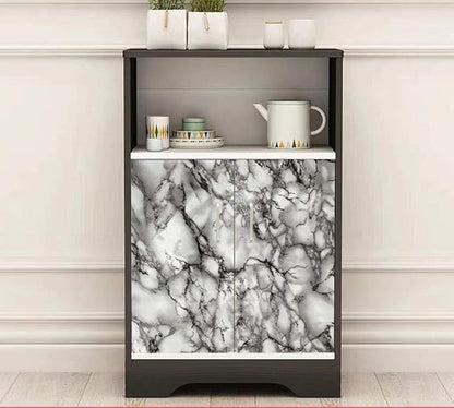 Yancorp 16"x787"/65.6' White Black Contact Paper Removable Wallpaper Peel and Stick Countertops Kitchen Marble Wallpaper Backsplash Renter Friendly Wallpaper Vinyl Wrap for Cabinets