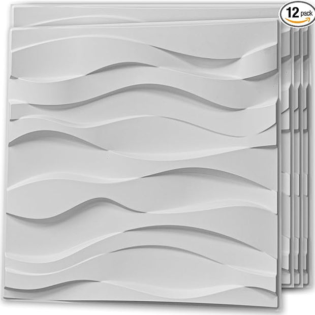 Art3d Decorative 3D Wall Panel, 32 Sq.FT PVC Interior Wall Decor for Living Room, Bedroom, Lobby, Office, Shopping Mall, White