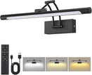 16“ Picture Lights for Wall, 8000mAh Rechargeable Wireless Picture Light with Remote, Dimmable 3 Colors LED Art Lighting for Paintings Frame Poster Dartboard Gallery Light, Black