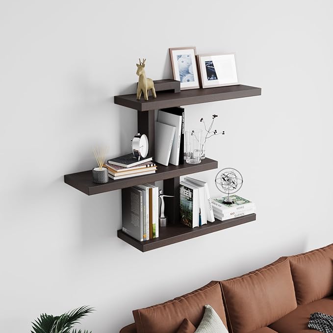 Variable Wood Floating Shelves Set of 3, Wall Cube Shelves 28.35