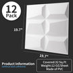 Art3d Decorative 3D Wall Panel, 32 Sq.FT PVC Interior Wall Decor for Living Room, Bedroom, Lobby, Office, Shopping Mall, White