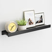 Floating Shelves for Wall, Wall Mounted Shelves with Lip for Storage, Metal Display Shelves for Home Decor, Kitchen/Living Room/Bedroom/Bathroom Shelf, Black 20 inch 1 Pack