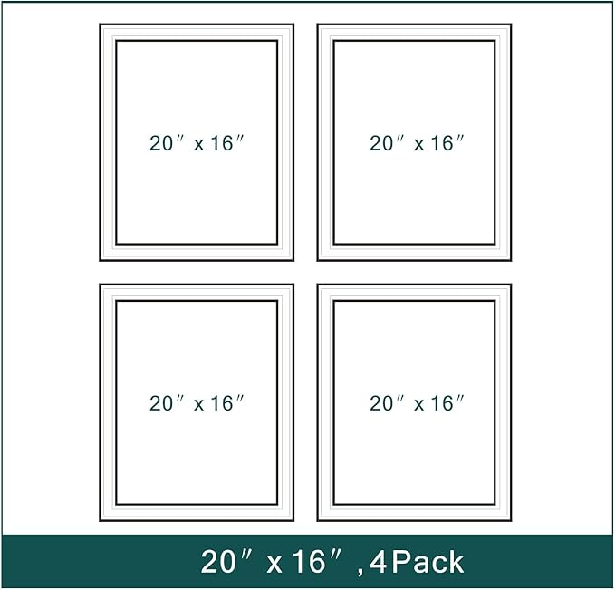 Wall Molding Peel and Stick Panel, 3D Wall Moulding Kit,16 x 20 in Wainscoting Panels Wall, 4 Set Accent Wall Trim for Living Room, Bedroom, Home