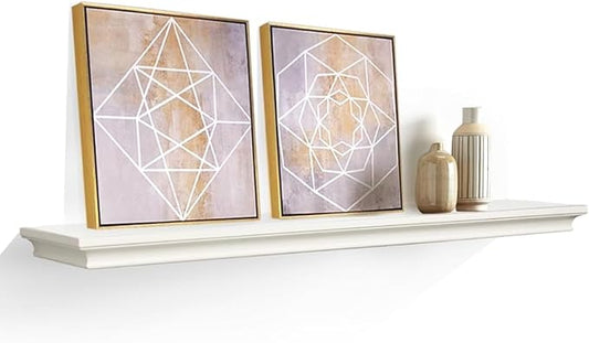 AHDECOR White Floating Shelves Wall Mounted, Deeper Wall Storage Shelf for Home Décor, Super Sturdy, Easy to Install, 36” Wide, 7.75” Deep