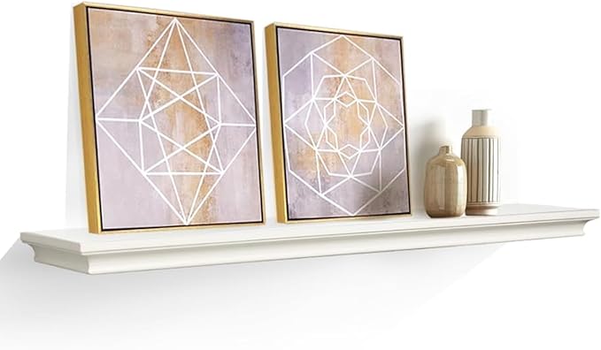 AHDECOR White Floating Shelves Wall Mounted, Deeper Wall Storage Shelf for Home Décor, Super Sturdy, Easy to Install, 36” Wide, 7.75” Deep