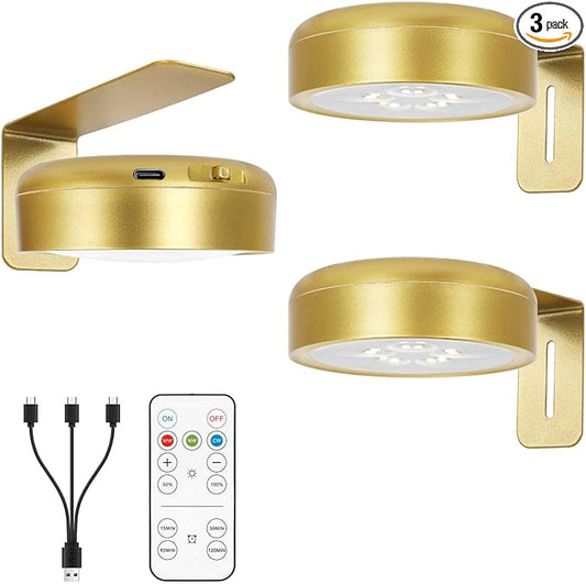 Picture Light for Wall with 2500mAh Rechargeable Battery,Wireless Painting Art Display Lighting for Portait Frame Gallery Poster with Remote ,3 Lighitng Colors&Dimmable Timer for Living Room Bedroom
