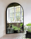 OGCAU 42x24 Inch Black Mirror Wall Mirror for Bathroom, Black Metal Frame, Arched Wall Mounted Mirror, Bathroom Vanity Mirror for Living Room Entryway (Black)