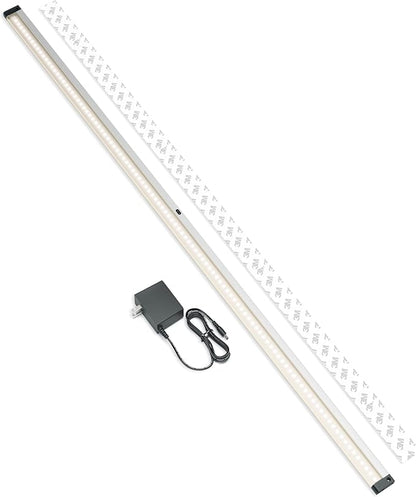 EShine Hand Wave Activated Under Cabinet LED Lighting Kit, Dimmable, 1-Pack 40 in - Touchless Dimming Control, Black Under Counter Lights for Kitchen, Garage, Office, Shelf - Warm White (3000K)