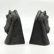 Lukitas Horse Head Decorative Bookends - Heavy Duty Non-Slip Book Holders, Modern Equestrian Ornaments for Office Home Bookshelf Decor, Black, Resin 7.5''