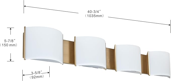 40in LED Wall Sconce Lights, Distinctive Vanity Lights, 4-Light Modern Indoor Lamp Fixtures for Bathroom Bedroom Living Room Hallway Wall Decro Lighting