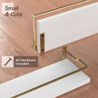 RICHER HOUSE Bathroom Shelves, Small Floating Wall Shelf for Bathroom Decor, Wall Mounted Wood Shelves, Bathroom Organizer Over Toilet Storage, Guard-Rail Kitchen Shelves Set of 2 - White Gold