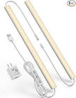 Plug-in Under Cabinet Lighting, Dimmable Under Counter Lights for Kitchen, 2pcs 12 Inch, Warn White 3000K Linkable USB Led Closet Light, Wired Indoor Night Lights Bar for Desk,Sink,Workbench