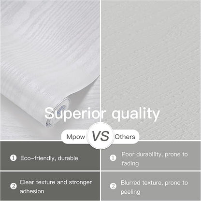 17.7" X236"White Wood Wallpaper Thicken Wood Contact Paper Wood White White Peel and Stick Wallpaper Wallpaper White Wood Vintage Paper Self Adhesive Wall Paper Wood Grain Contact Paper Film Roll