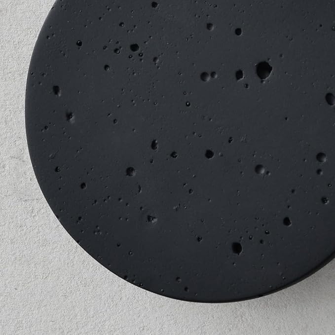 Black Wall Sconce Indoor,Hallway Sconces Wall Lighting Round,Led Cement Wall Lamp Hardwired,Minimalist Wall Mount Light Flat Design,Modern Sconces Lighting for Bedroom,Living Room,12w 3000k,Warm White