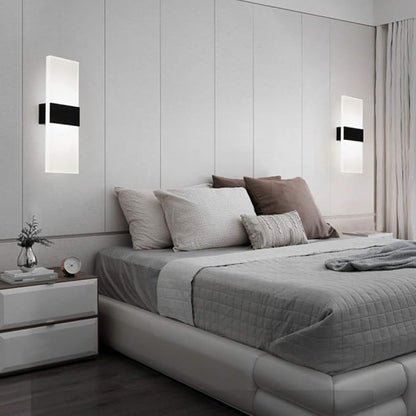 Mobestech LED Wall Light Modern Acrylic Wall Sconce Rectangle Wall Lamp for Bedroom Living Room Stairway Hotel Hallway Pathway Corridor