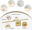 Tipace Hard-Wired LED Picture Light Fixtures,3CCT Dimmable Metal Artwork Display Lamp with Remote Control,Gold Modern Gallery Lights Wall Lights for Picture Display