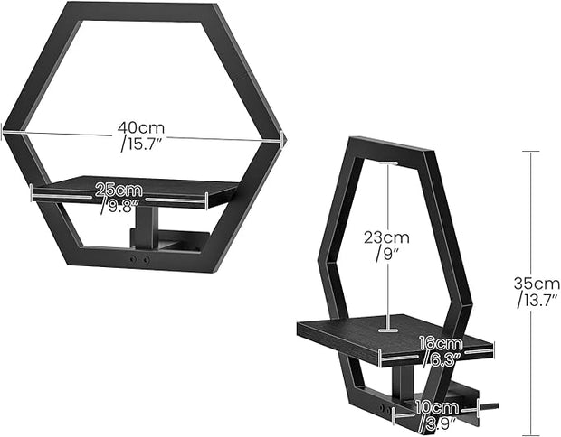 Floating Shelves for Wall, Wall Planters for Indoor Plants Set of 2, Plant Wall Shelf, for Living Room, Bedroom, Kitchen, Home Office, Black TBJ40P2BB