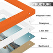 Vittanly 4x6 Picture Frames Set of 9, Shatter Resistant Plexiglass, Display 3.5x5 Pictures with Mat or 4x6 without Mat, Photo Frames for Wall or Tabletop, Engineered Wood, Orange