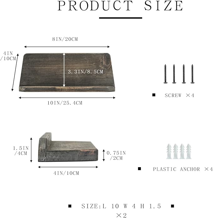 Freezing point Small Floating Shelves for Wall Set of 2 Natural Wood Trapezoid 10×4Inch Mini Wall Shelf Decor Plant Display Mounted Kitchen Bathroom Bedroom Corner Decorative Storage Tiny Stand