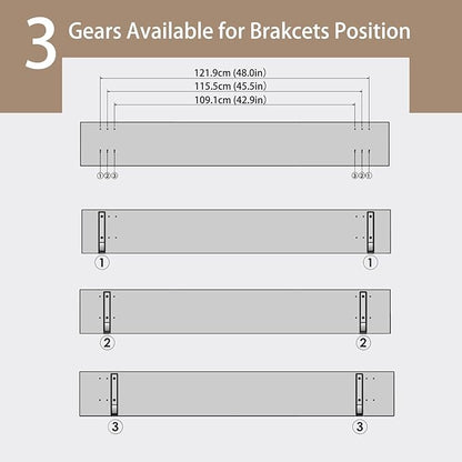 DINZI LVJ Long Wall Shelves, 55.1Inch Wall Mounted Shelves Set of 2, Extra Large Floating Storage Ledges with Sturdy Metal Brackets for Living Room, Bathroom, Bedroom, Kitchen, Gray Wash