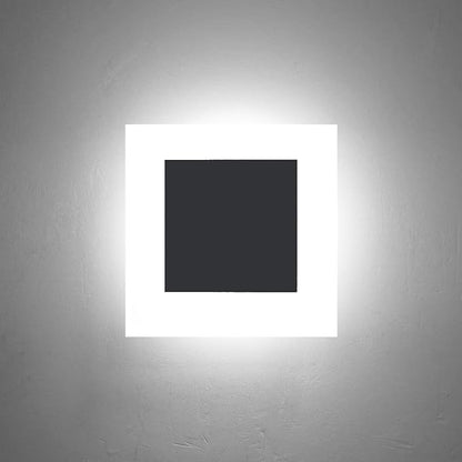 Kawell 10W Square Acrylic LED Wall Sconce Non-Dimmable Hardwired Black Wall Light Fixture for Bedroom, Living Room, Hallway Indoor Lighting, 6000K