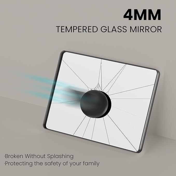 Brushed Nickel Bathroom Mirror 77x36 Inch, Brushed Silver Metal Frame Mirror Wall Mounted, Rounded Rectangle Bathroom Vanity Mirror, Tempered Glass, Anti-Rust, Horizontal/Vertical