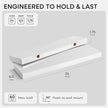 Homeforia White Floating Shelves 24 inch, High End Solid Real Wood 24inch Bathroom Floating Shelf for Wall Mounted, White Wooden 24in Floating Shelves, Heavy Duty Bracket, 24 X 6.5 X 1.75 in, Set of 2