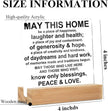 House Warming Decoration Gifts Acrylic Sign, May This Home Acrylic Sign Desk Accessories Decor, Clear Desk Decorative Sign for Dorm Room Home Bedroom Decor，Housewarming Gifts for Women, Man, New House