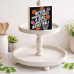 Basketball Home Decor - Gift for Girl Basketball Lover - Double-sided Wood Box Sign for Home Kitchen Farmhouse Office Tiered Tray Desk Shelf Decor