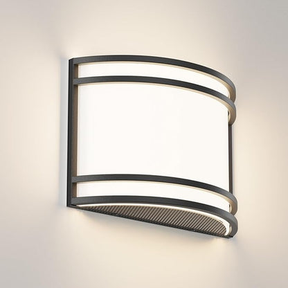 15W LED Indoor Wall Sconce, 3000K/4000K/5000K Color Temperature, Dimmable Modern Indoor Wall Mount Half Cylinder Light Fixture for Hallway Bedroom, Matt Black