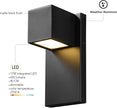 Globe Electric 17W Integrated LED Outdoor Wall Sconce, Matte Black, 650 Lumens, 2700K, Dimmable, Weather Resistant, 60000124
