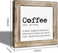 Farmhouse Coffee Bar Sign, Coffee Wood Box Sign Kitchen Home Decor, Rustic Wooden Tabletop Decor, for Wall Table Top Desk Bar Accessories 5.9×5.9 inch
