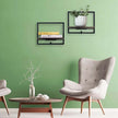 Cocoyard Set of 2 Floating Shelves. Rustic Wall Mounted Display Shelf for Livingroom Bedroom Bathroom, Art Deco, and Plants. Metal Wood Finish Wall Mounted Shelves