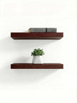 Solid Wood Floating Shelves,11.8in Finished Real Wood Wall Shelves with Heavy-Duty Hidden Bracket, Easy Installation, Set of 2, 11.8in x 7.1in x 1.5in, for Living Room Bedroom Kitchen,Walnut