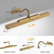 Picture Light Battery Rechargeable, 3Pack Picture Light for Wall with Remote, 3 Color Modes and Dimmable Classic Art Lights for Paintings, Pictures in Gallery, Bedroom, with Timer_Antique Gold