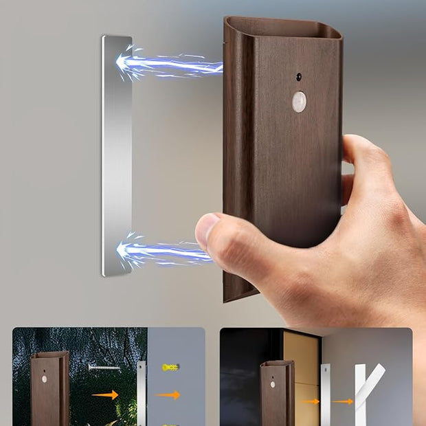 Motion Sensor Wireless Wall Sconce 2Pcs - Rechargeable Magnetic No-Drill, 3 Color Temp Dimmable Wireless Wall Light with Remote&Timer, Step Lights Indoor for Stair Bedroom Closet Hallway, Wood