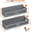 4 Pack Strong Magnetic Spice Rack for Refrigerator, Multipurpose Magnetic Shelf for Fridge with 4 Hooks for kitchen and Bathroom Organization, Grey
