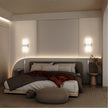 KICAAO Wall Sconces Set of Two, Modern Wall Sconce Plug in 10W 6000K Cool White Acrylic Wall Lights with 6FT/180cm Plug in Cord and On/Off Switch on The Cord