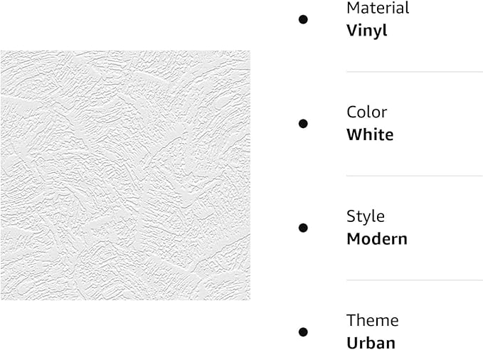 Manhattan Comfort Oliver Series Vinyl Textured and Paintable Design Large Wallpaper Roll, 21