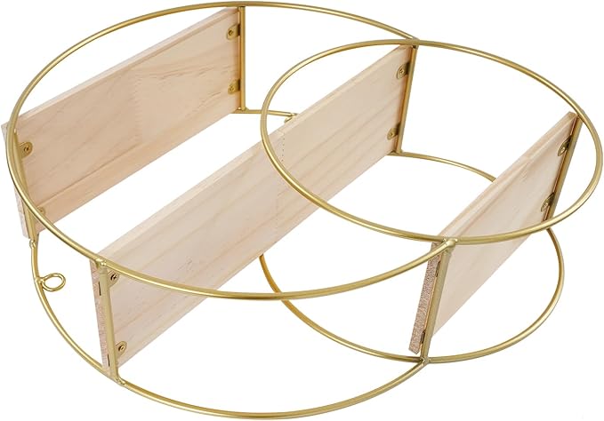 Floating Shelves Wall Mounted, 3-Tier Storage Display Rack Storage Display Rack Metal Wall Mount Display Organizer Holder for Home Decor,Gold (1, Round)